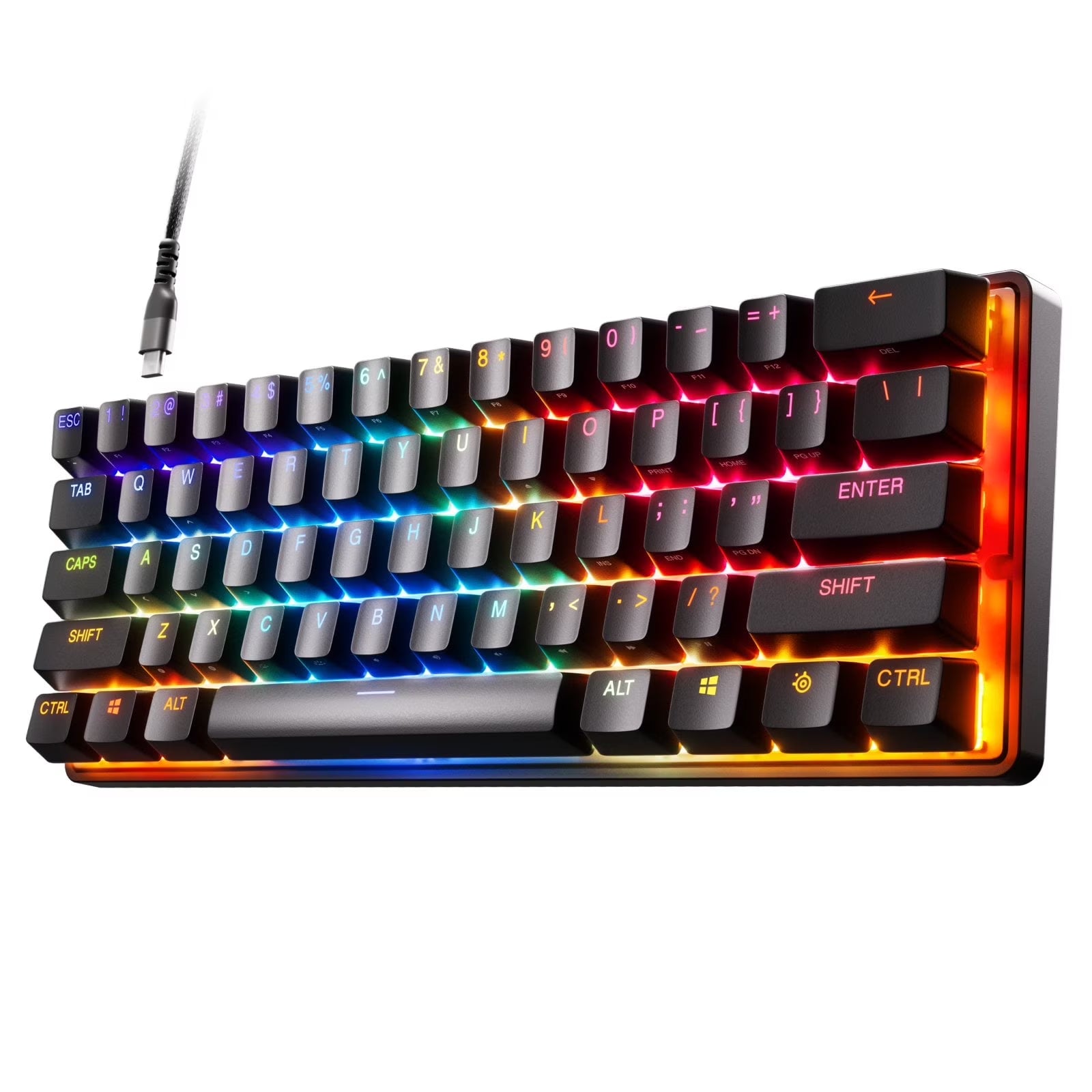 Apex 9 Mini 60% Wired Gaming Keyboard with Optipoint Adjustable Actuation Switch and RGB Lighting - Black