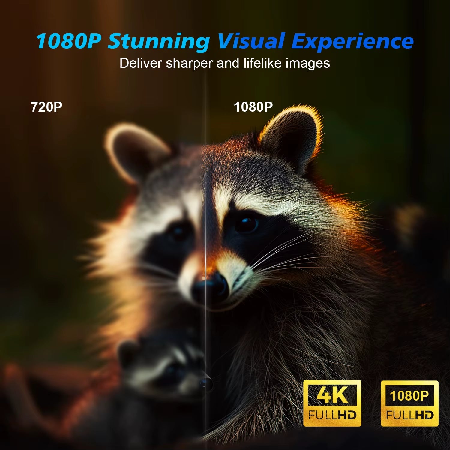 4K Smart Projector with Android 11, 580 ANSI Lumens, 1920x1080P Full HD, WiFi 6, Bluetooth 5.0, Allwinner H713, and Voice Control for Home Theater