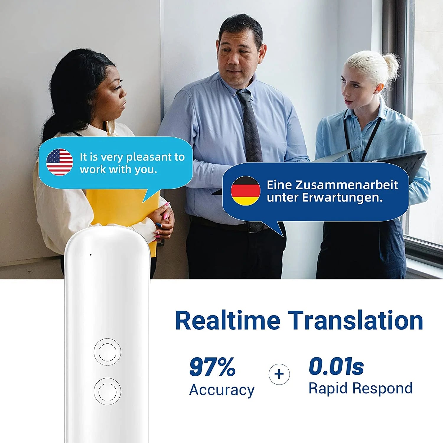 Portable Language Translator Device with Real-Time 2-Way Translation for 72+ Languages - Ideal for Travel, Learning, Business, and Communication