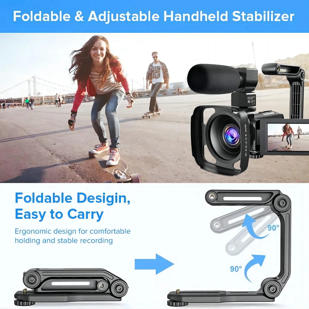 4K Digital Video Camera Camcorder for YouTube Vlogging with 48MP and 16X Digital Zoom