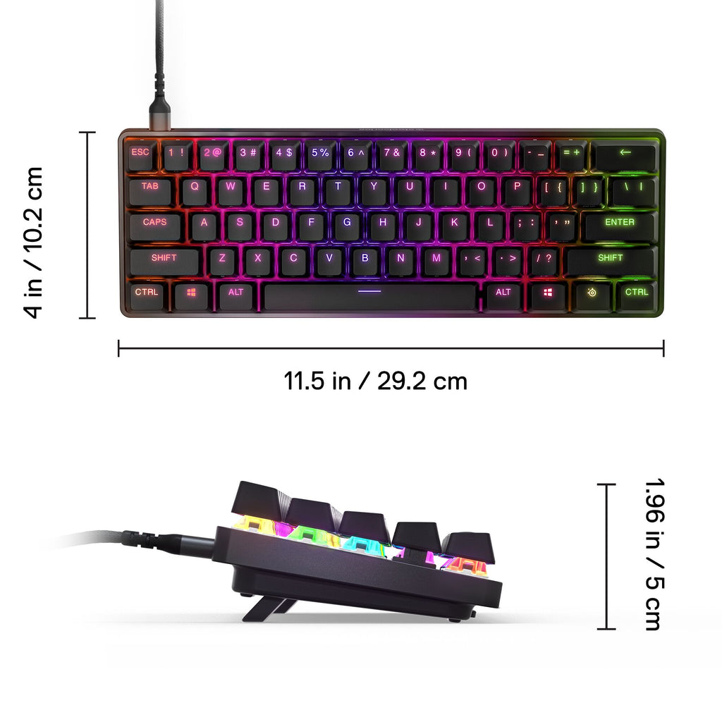 Apex 9 Mini 60% Wired Gaming Keyboard with Optipoint Adjustable Actuation Switch and RGB Lighting - Black