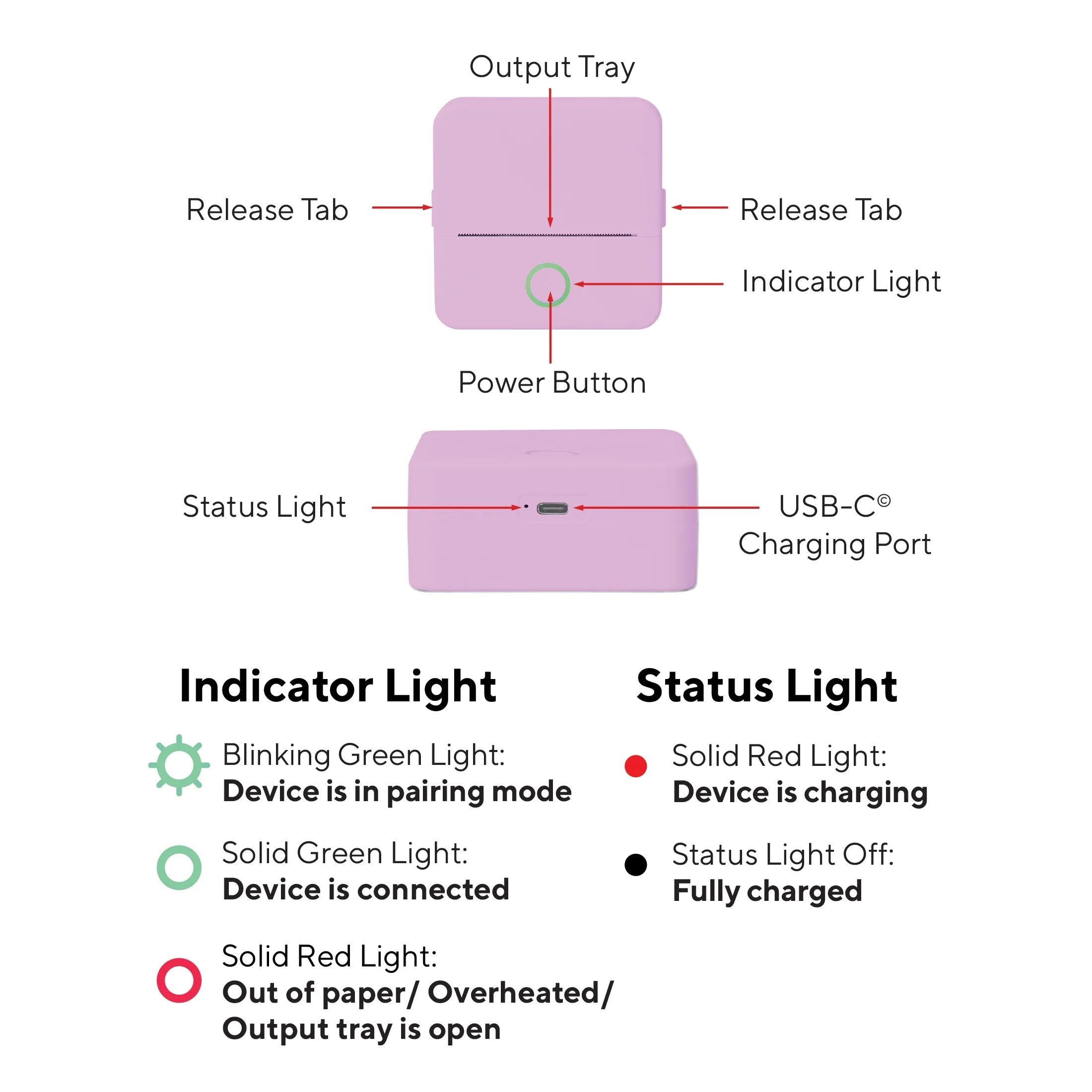 CTP500 Wireless Mini Portable Inkless Thermal Printer and Label Maker with Paper for Android and iOS (Purple)