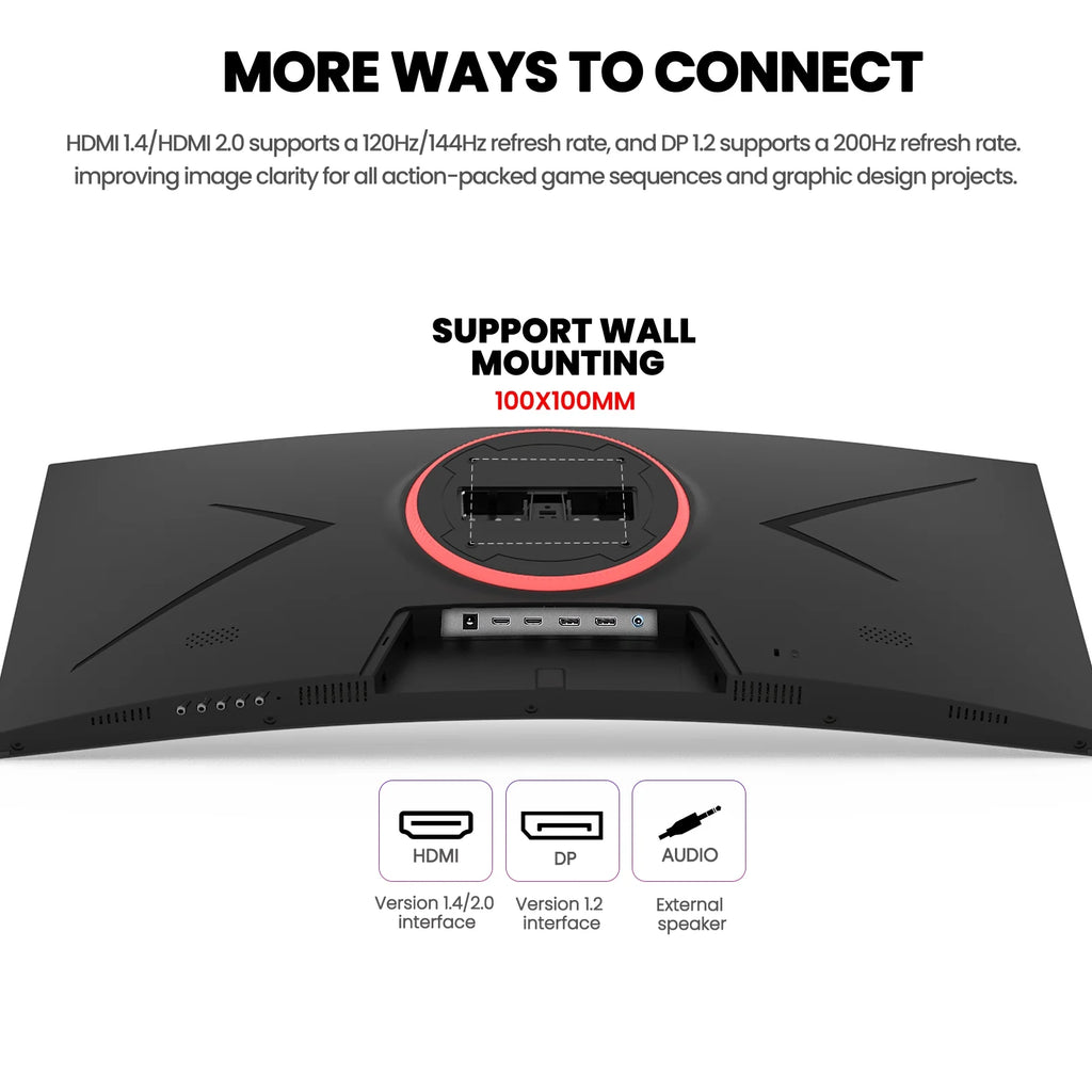 30-Inch 200Hz Curved Gaming Monitor, WFHD 2560x1080, 1500R, 21:9 Aspect Ratio, FreeSync, Low Blue Light, Wall-Mountable, HDMI/DisplayPort, Black