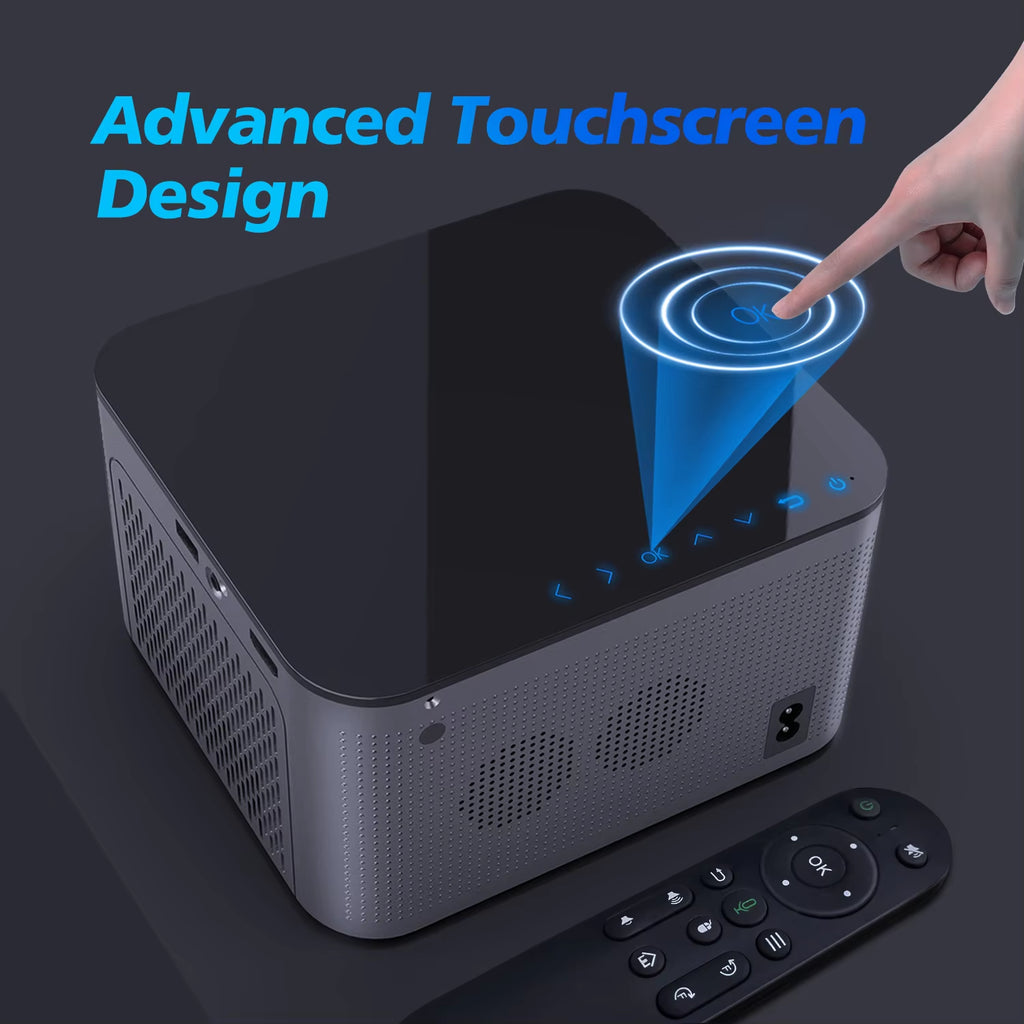 4K Smart Projector with Android 11, 580 ANSI Lumens, 1920x1080P Full HD, WiFi 6, Bluetooth 5.0, Allwinner H713, and Voice Control for Home Theater